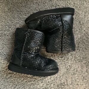UGG Kids Black Sparkle Short Boots